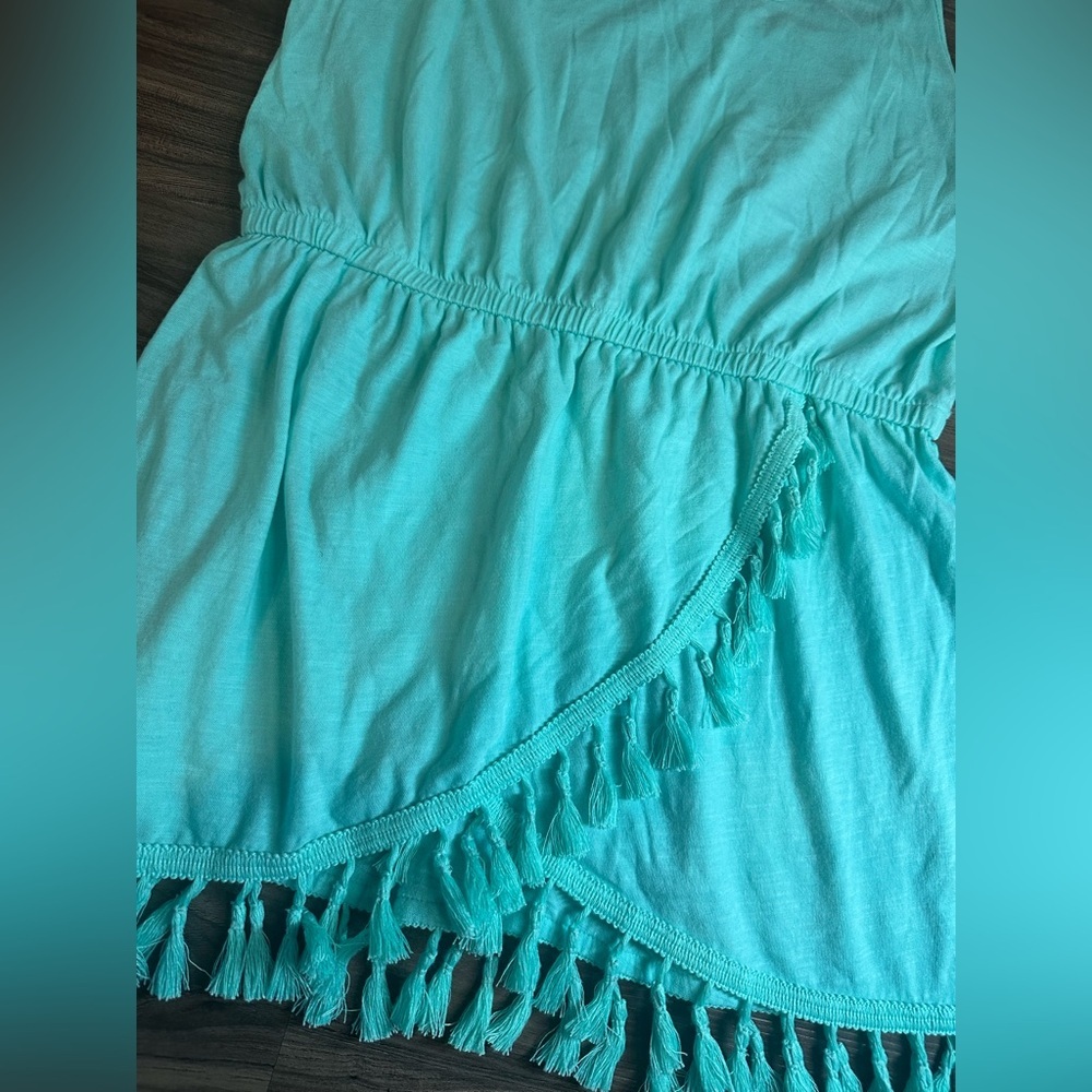 Victoria’s Secret Teal Tassel Hem Tank Top Women’s Medium Boho Flowy Cami - Picture 2 of 12